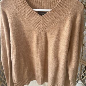 Banana Republic V-Neck Sweater in Warm Tan
